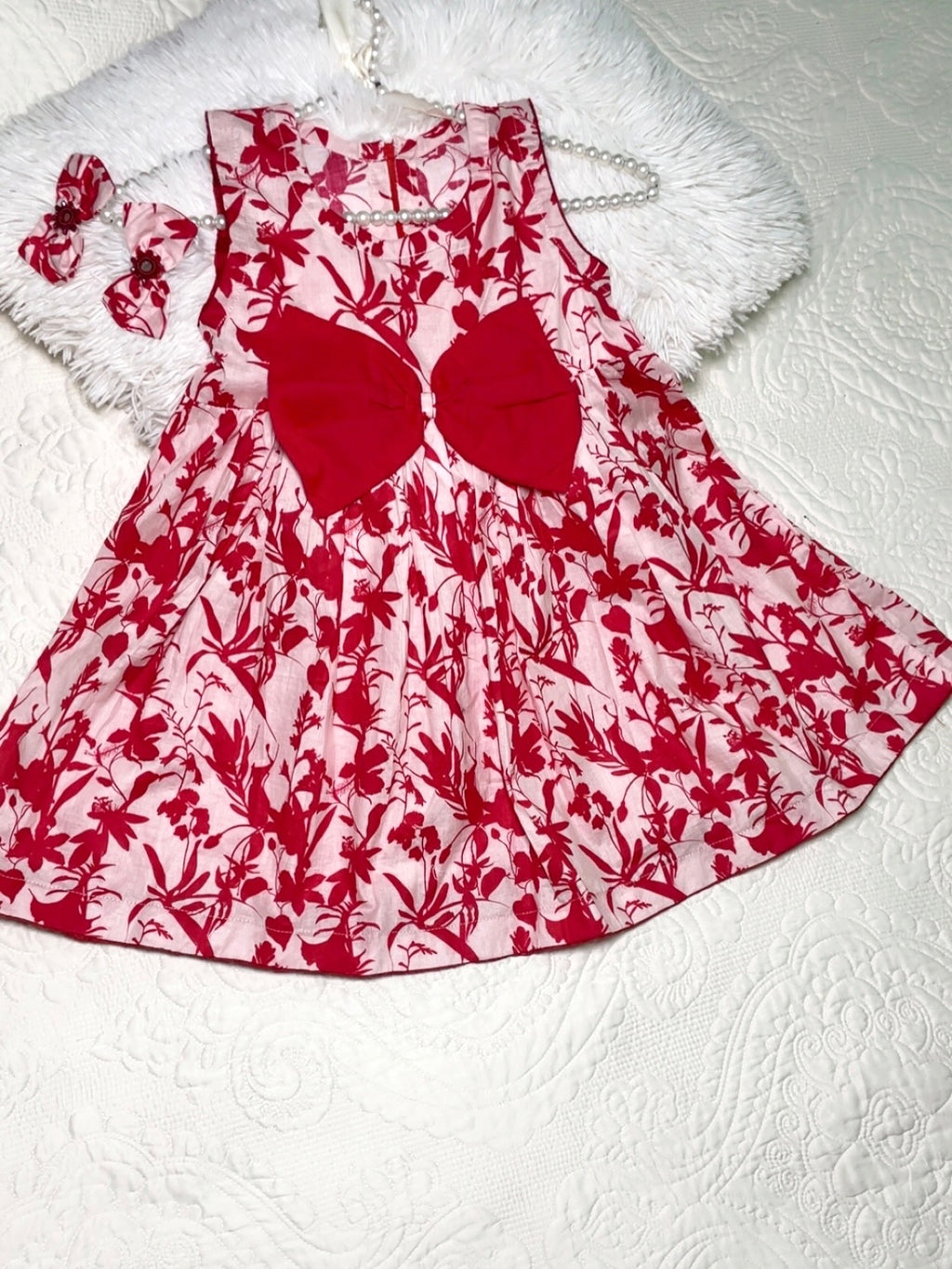 Girls Long Frock  with 2 Pins - Floral Fantasy