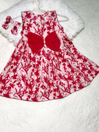 Girls Long Frock  with 2 Pins - Floral Fantasy