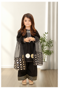 Black Elegance 3 Pc Lawn Suit for Girls
