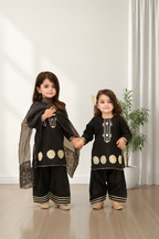 Black Elegance 3 Pc Lawn Suit for Girls