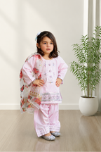 3 Piece Lawn Suit with Farshi Shalwar
