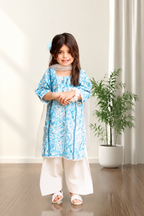 Lawn Shirt with Farshi Shalwar & Net Dupatta- 3 Piece Suit