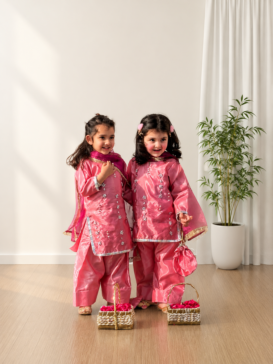 4-Piece Set with Farshi Shalwar
