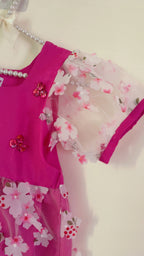 Girls 4 Pc Lawn Frock - Blossom Breeze