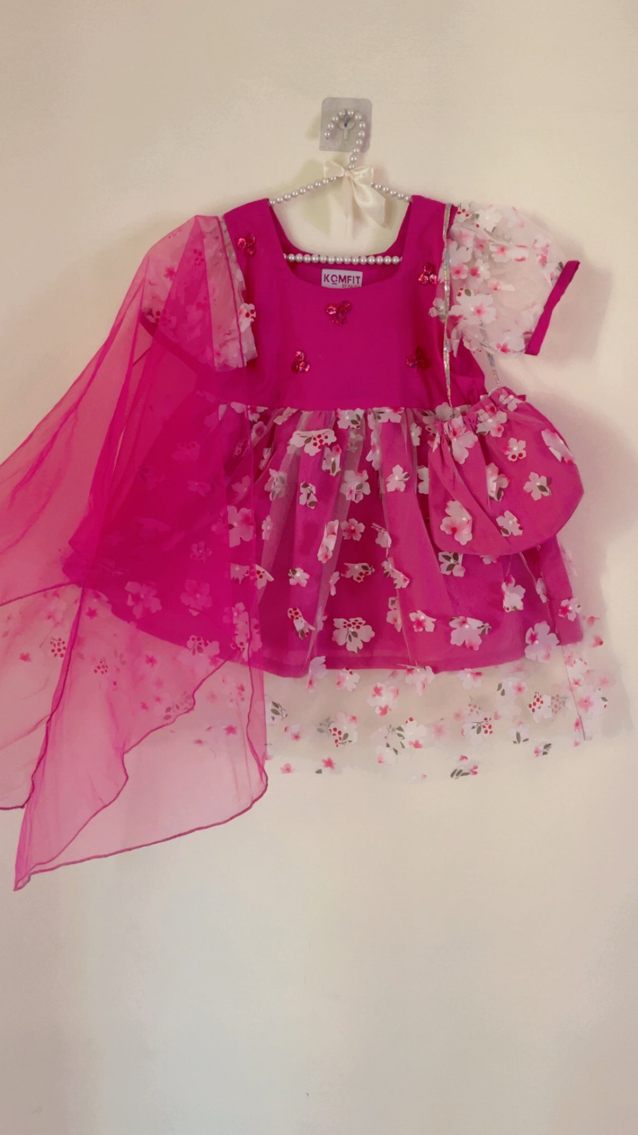 Girls 4 Pc Lawn Frock - Blossom Breeze