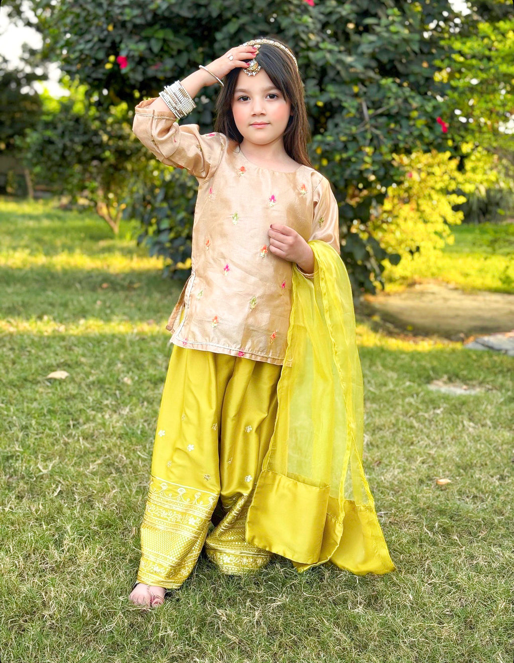 Premium Silk 3-piece embroidered outfit