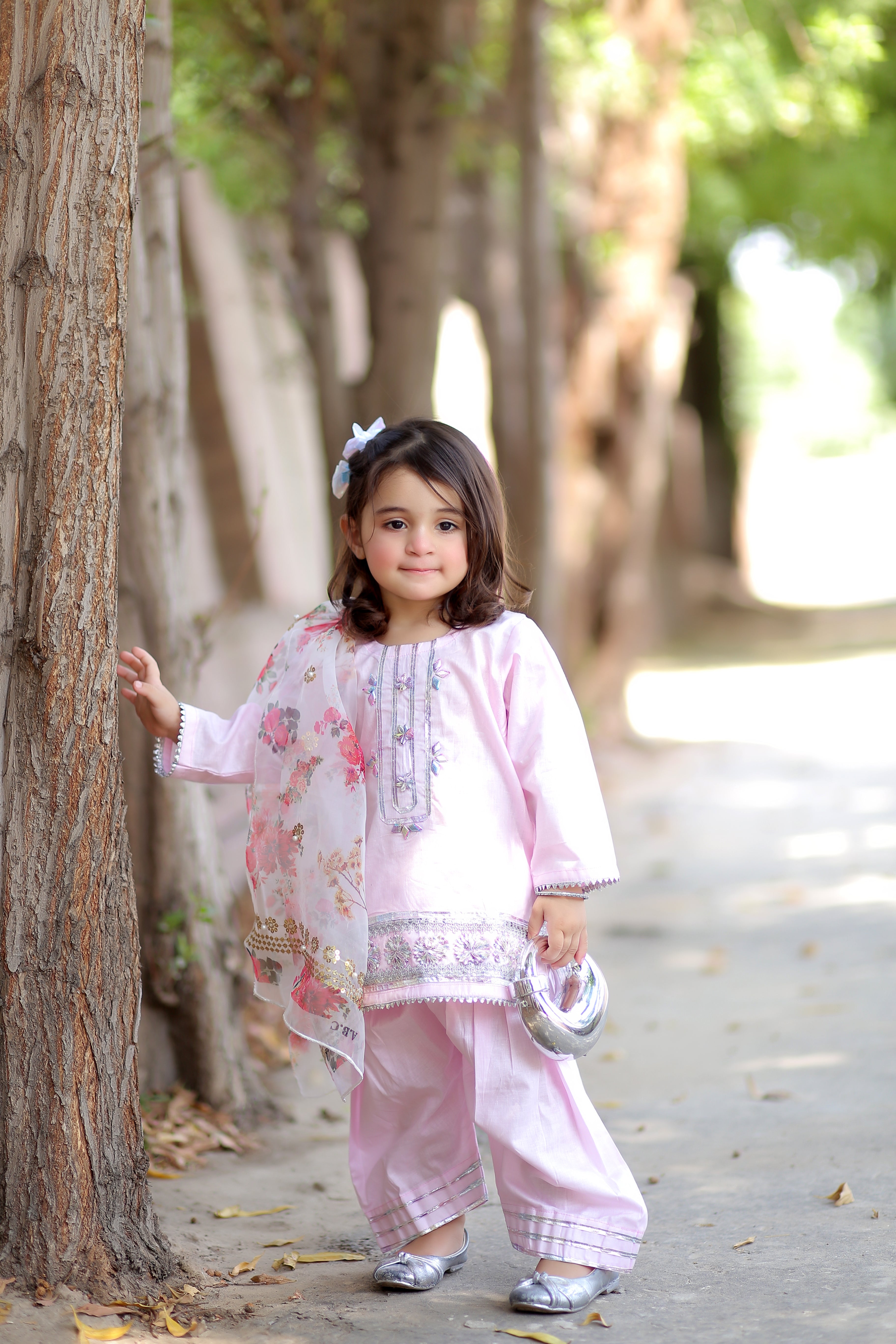 3 Piece Lawn Suit with Farshi Shalwar