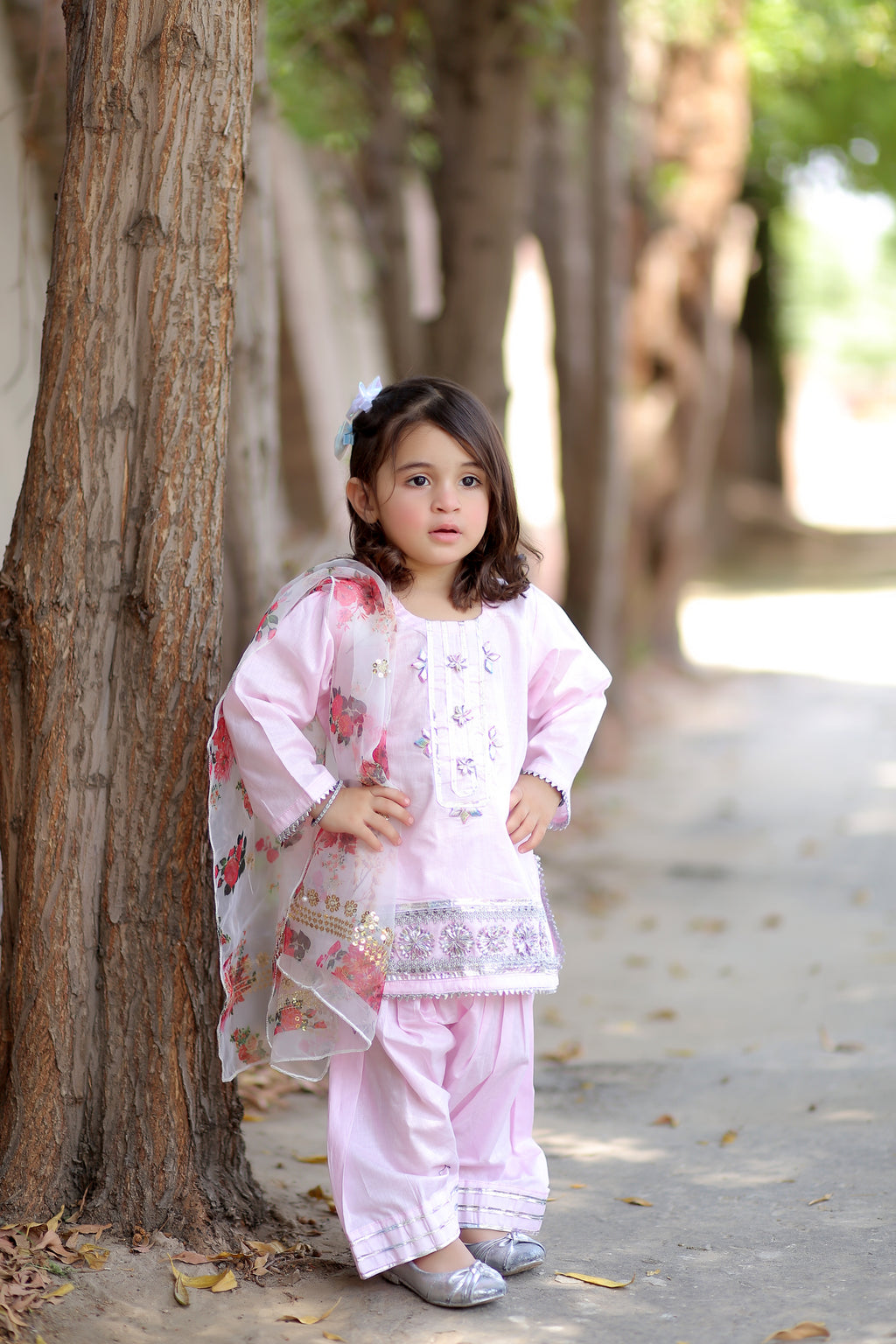 3 Piece Lawn Suit with Farshi Shalwar
