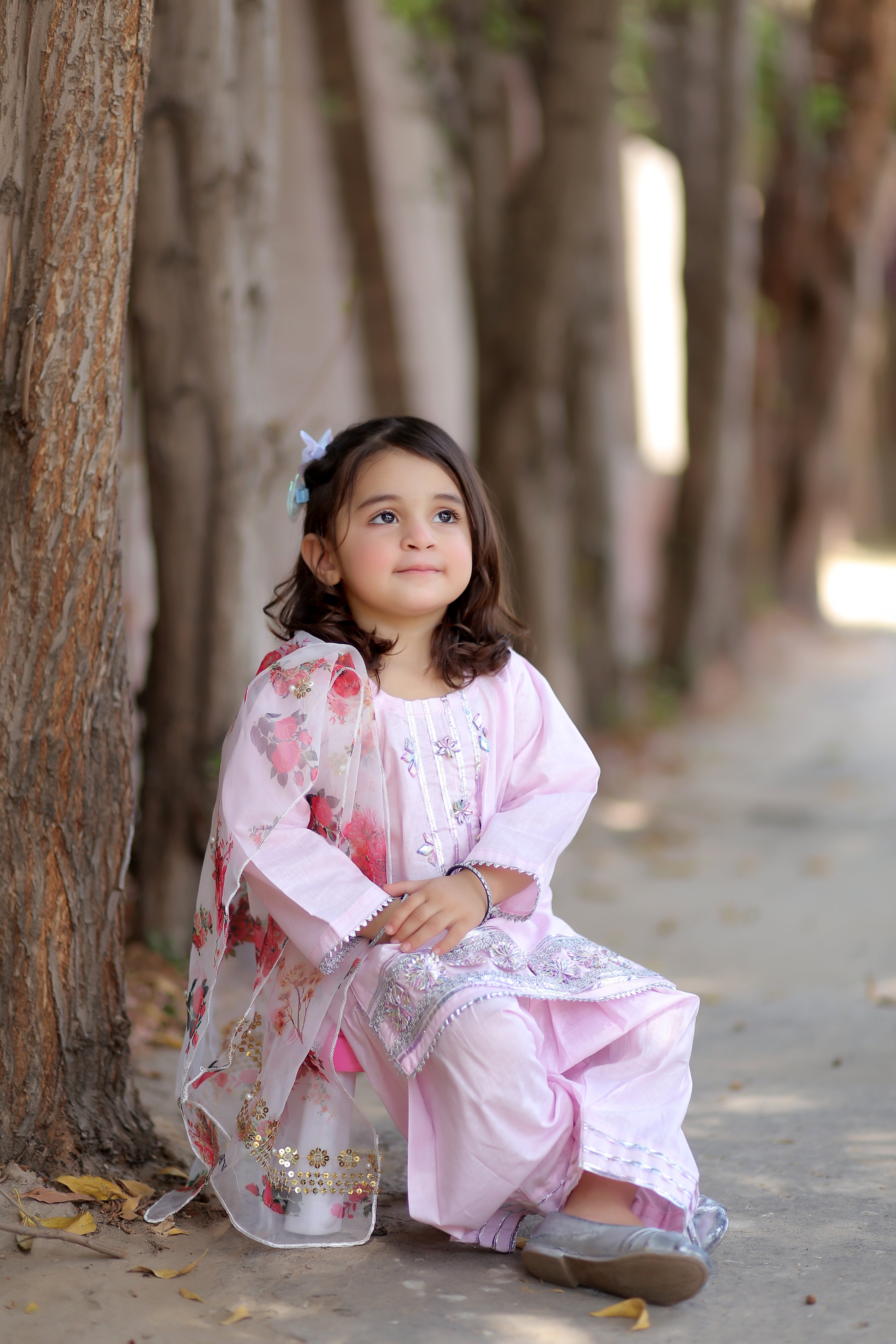 3 Piece Lawn Suit with Farshi Shalwar