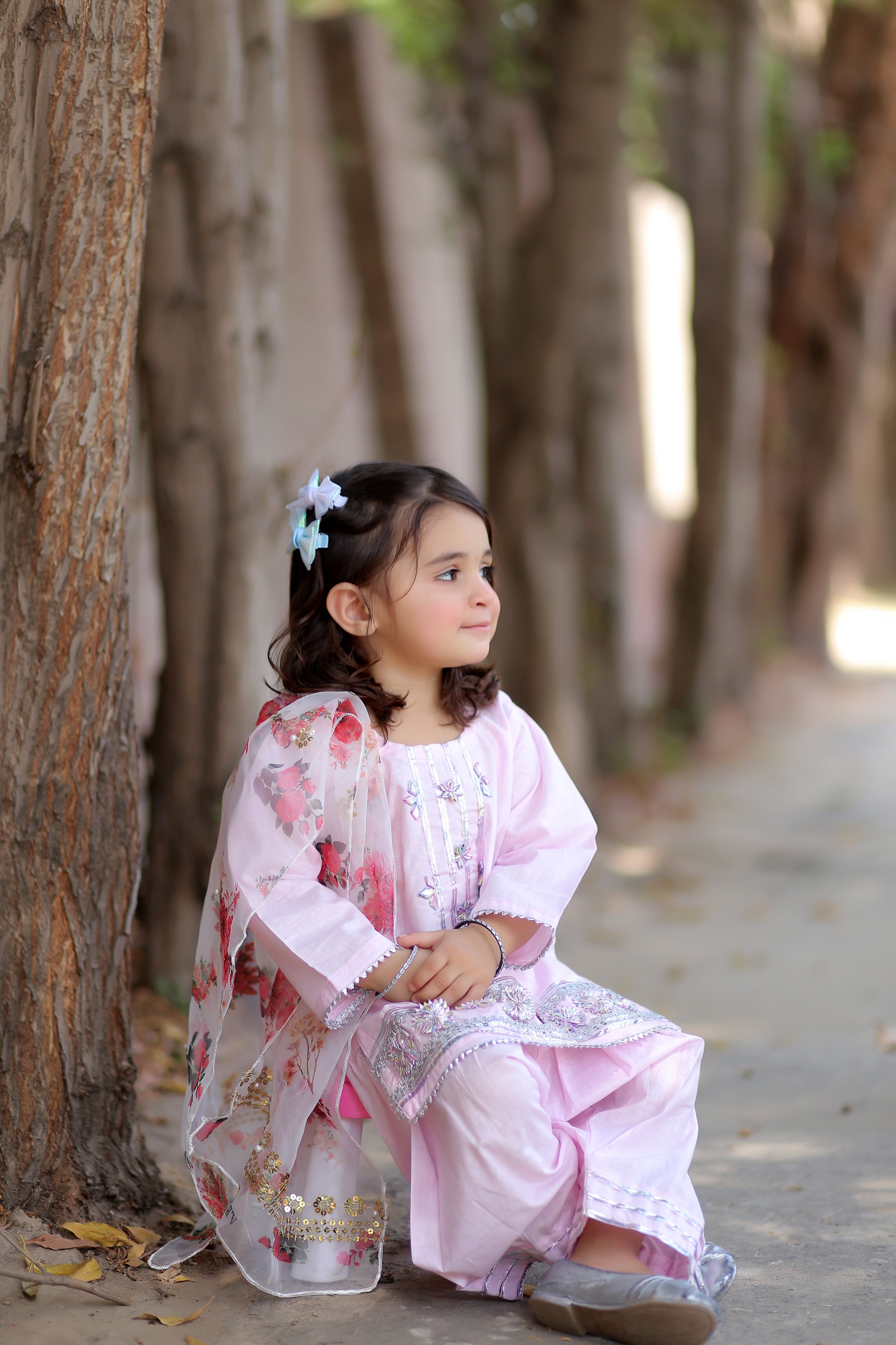 3 Piece Lawn Suit with Farshi Shalwar