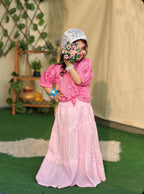 Printed Lawn Top  with Flared Skirt