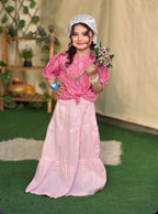 Printed Lawn Top  with Flared Skirt