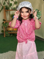 Printed Lawn Top  with Flared Skirt