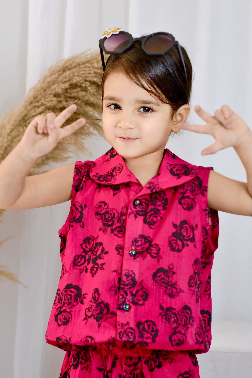 Girls 2 Piece Lawn Cord Set – Cherry Dusk