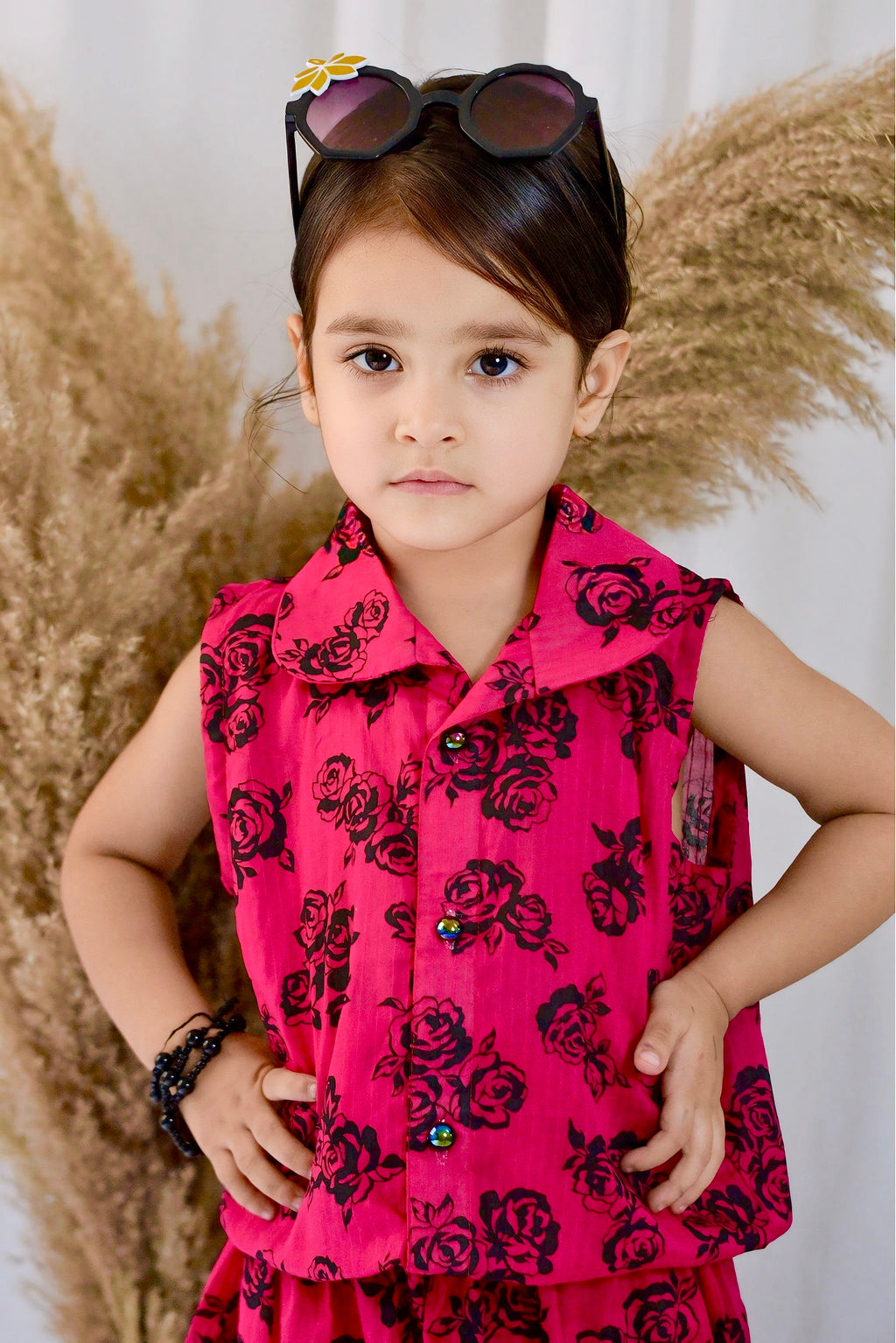 Girls 2 Piece Lawn Cord Set – Cherry Dusk