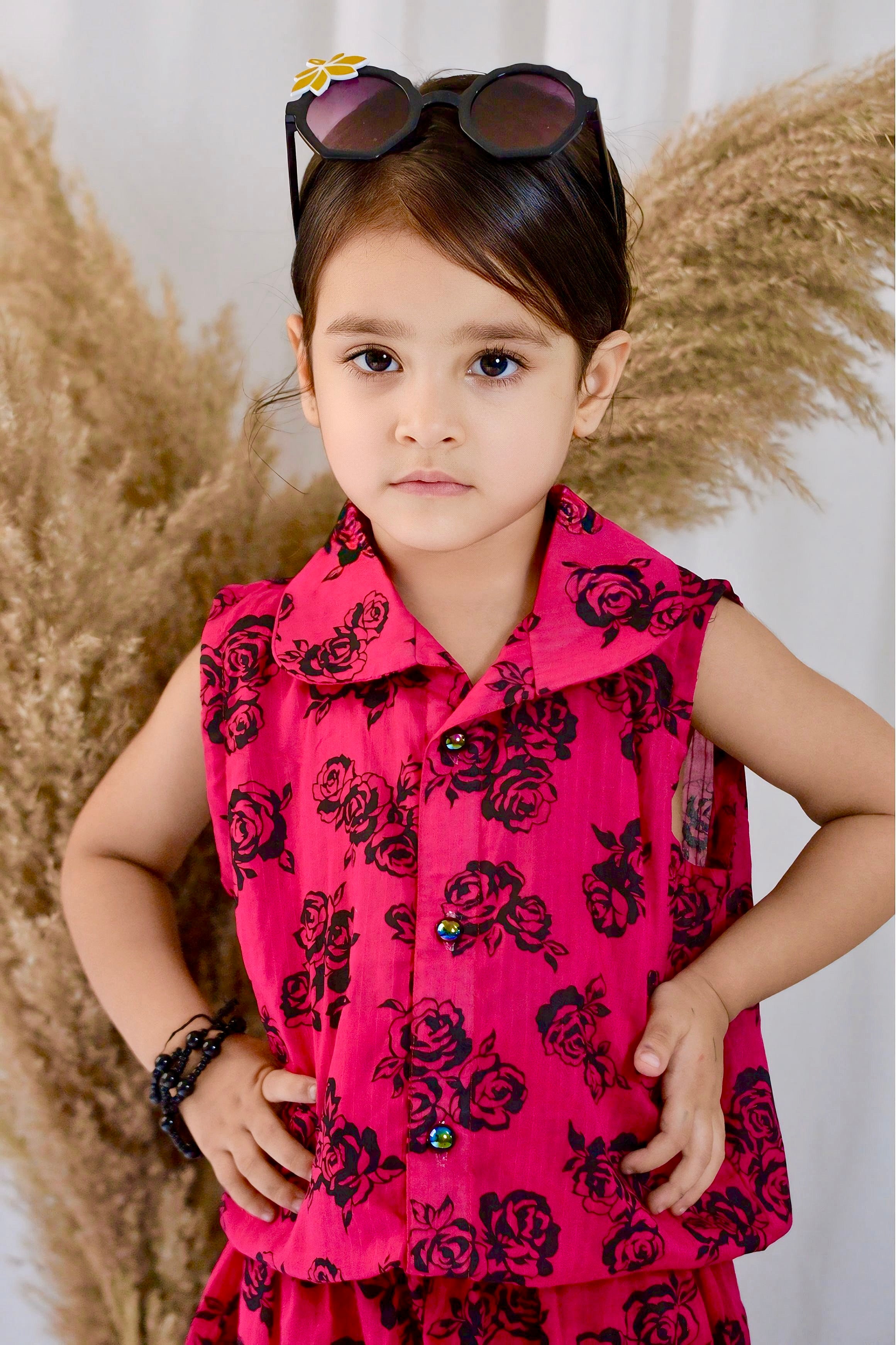 Girls 2 Piece Lawn Cord Set – Cherry Dusk