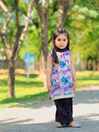Lilac Shine - Lawn Shirt with Farshi Shalwar & Net Dupatta