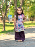 Lilac Shine - Lawn Shirt with Farshi Shalwar & Net Dupatta