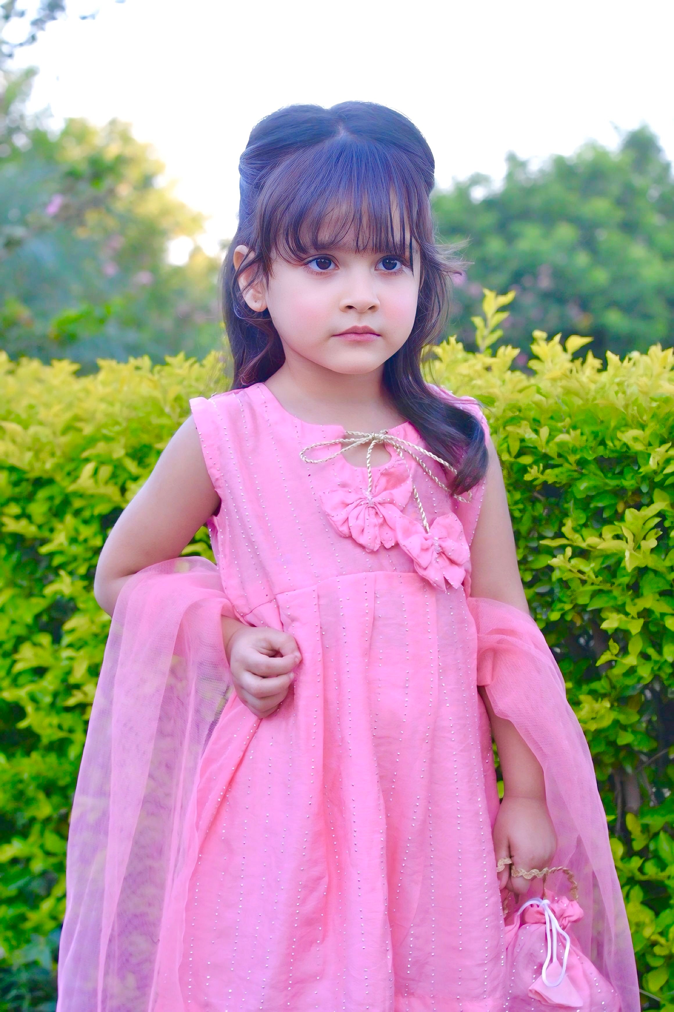 Girls 4 Pc Lawn Frock Set - Butterfly