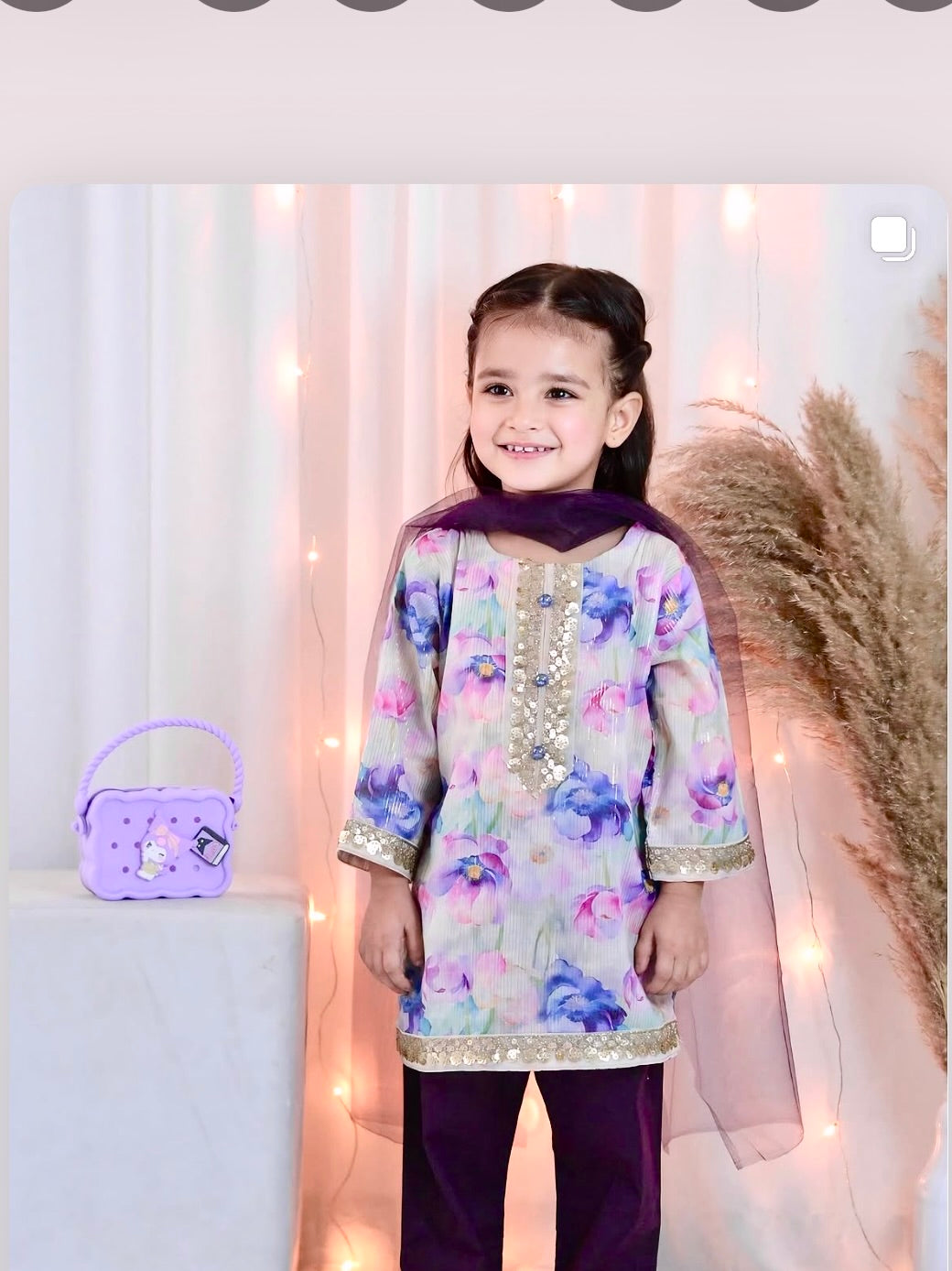 Girls 3 Pc Lawn Suit – Lilac Shine