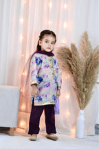 Girls 3 Pc Lawn Suit – Lilac Shine
