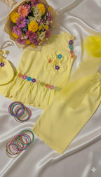 Girls 4 Pc Lawn Top - Sunshine Blossom