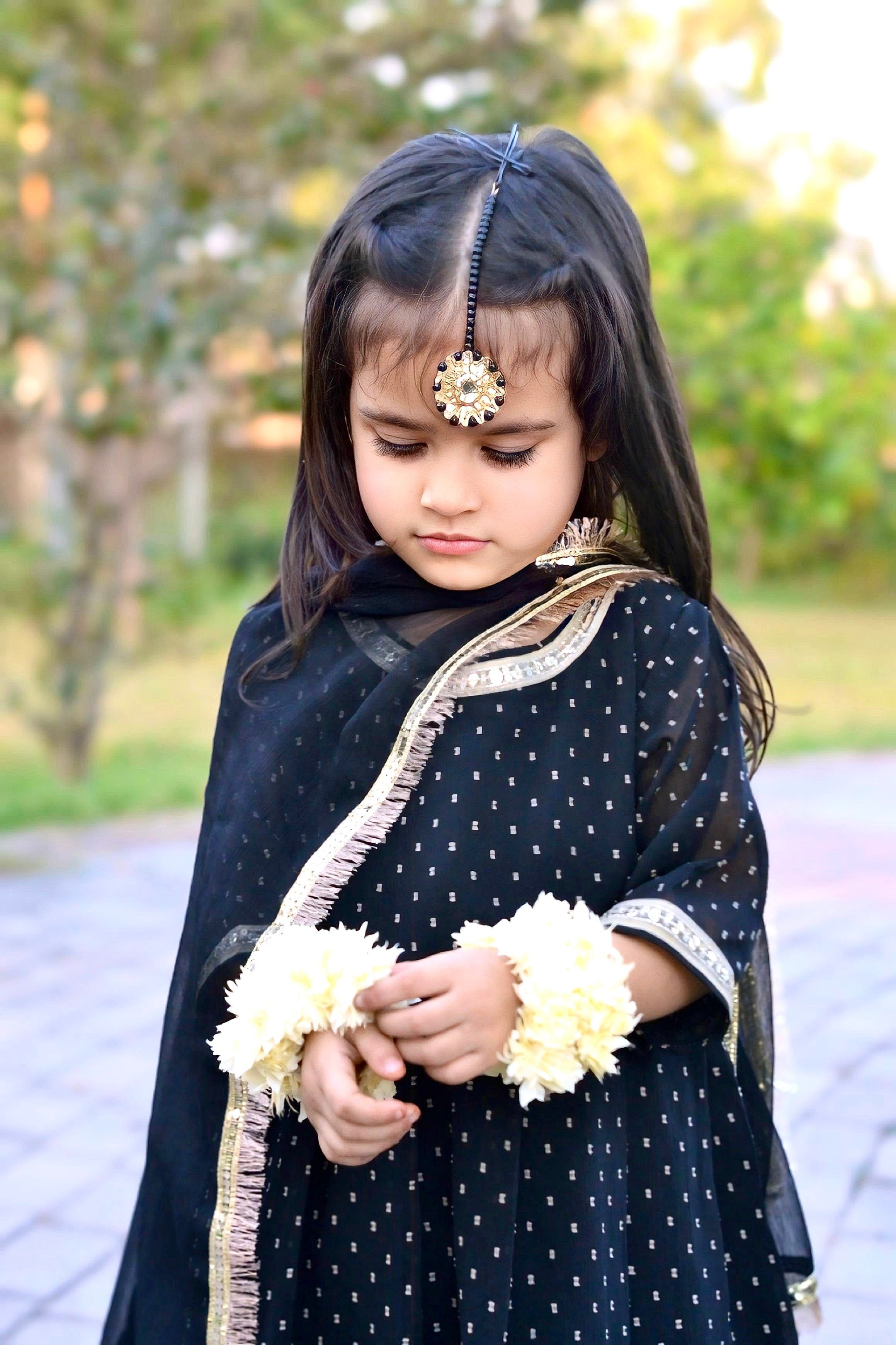 4-Piece Luxury Chiffon Frock Set with Gharara