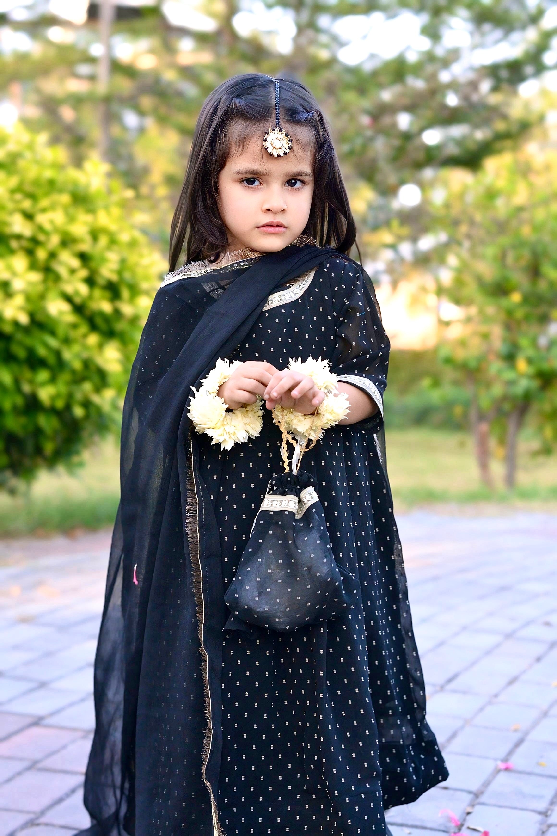 4-Piece Luxury Chiffon Frock Set with Gharara