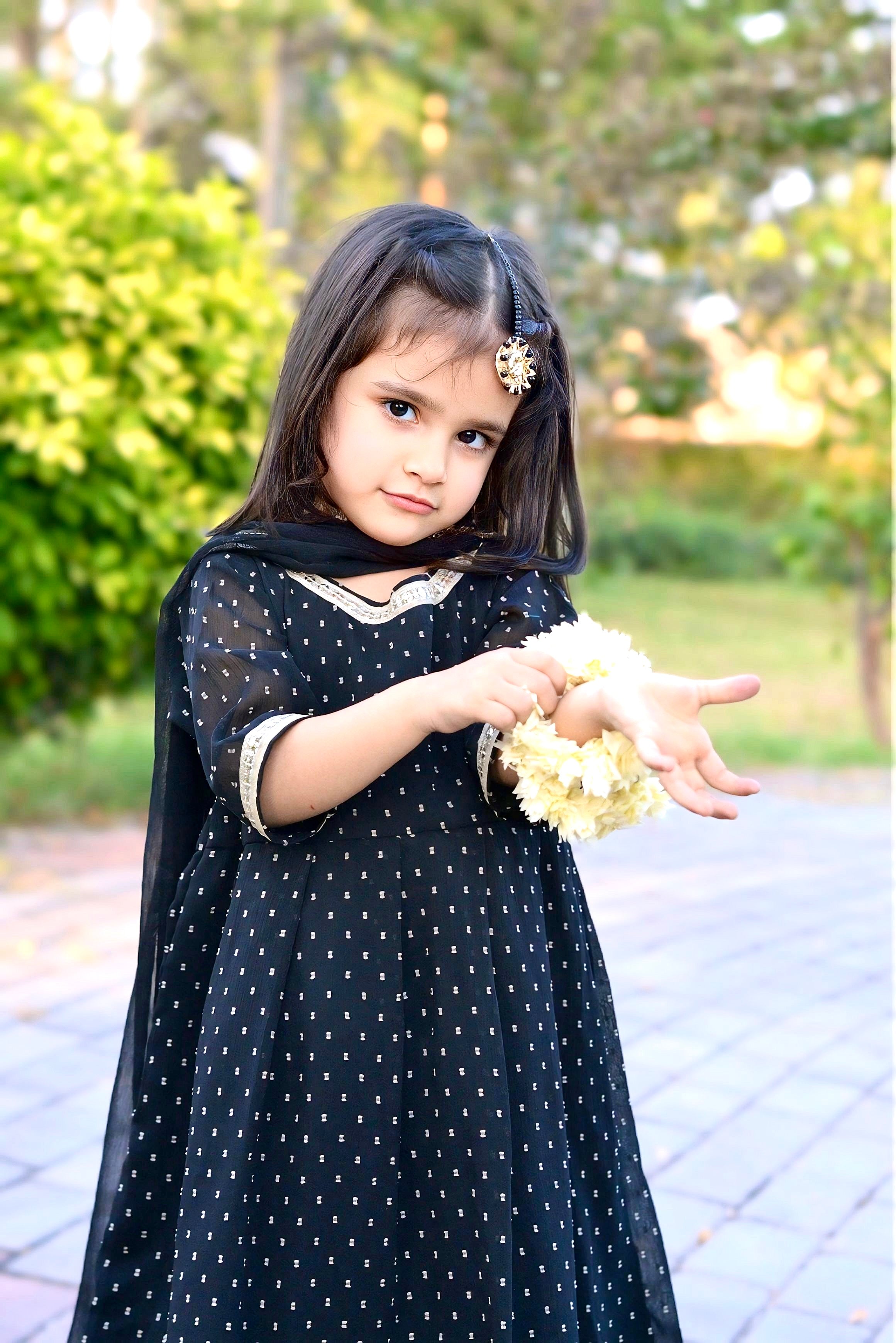 4-Piece Luxury Chiffon Frock Set with Gharara