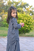 Girls 2 Pc Linen Coord Set - Blue Horizon