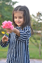 Girls 2 Pc Linen Coord Set - Blue Horizon