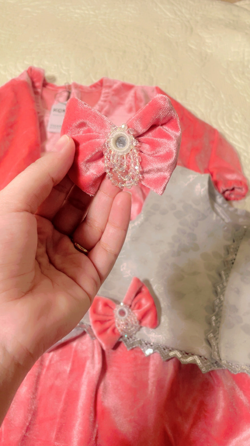 Velvet Long Frock with Matching Jacket & 2 Hair Pins