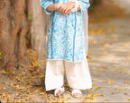Lawn Shirt with Farshi Shalwar & Net Dupatta- 3 Piece Suit