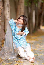Lawn Shirt with Farshi Shalwar & Net Dupatta- 3 Piece Suit
