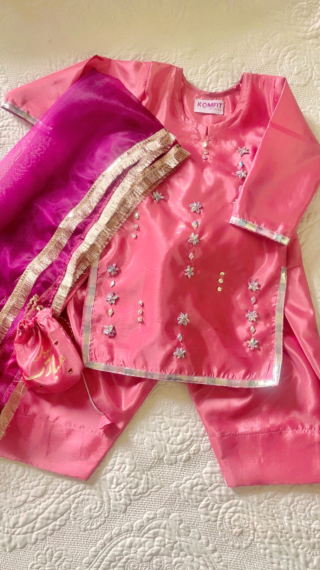 4-Piece Set with Farshi Shalwar