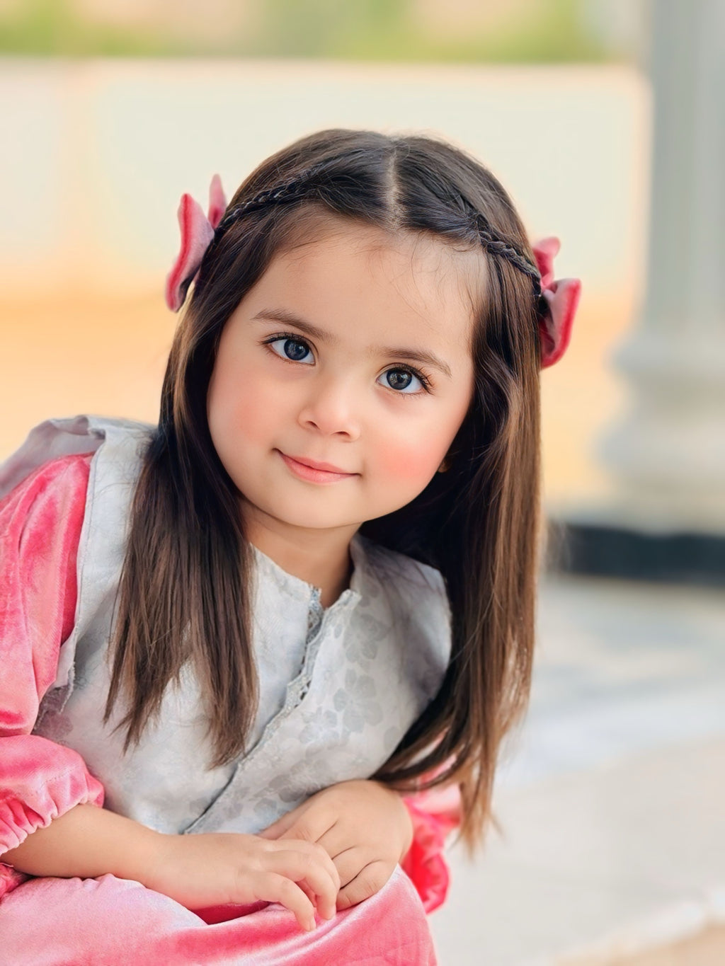 Velvet Long Frock with Matching Jacket & 2 Hair Pins