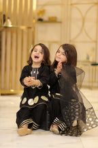 Black Elegance 3 Pc Lawn Suit for Girls