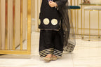 Black Elegance 3 Pc Lawn Suit for Girls