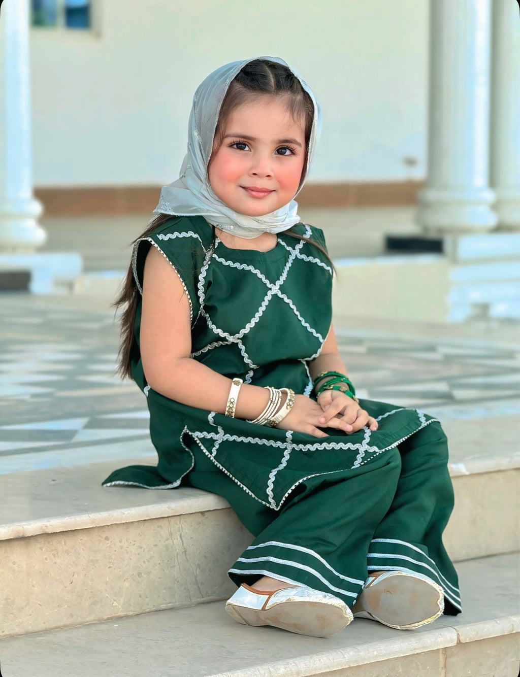Green Festive Outfit – 3 Piece Kids Suit