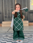 Green Festive Outfit – 3 Piece Kids Suit