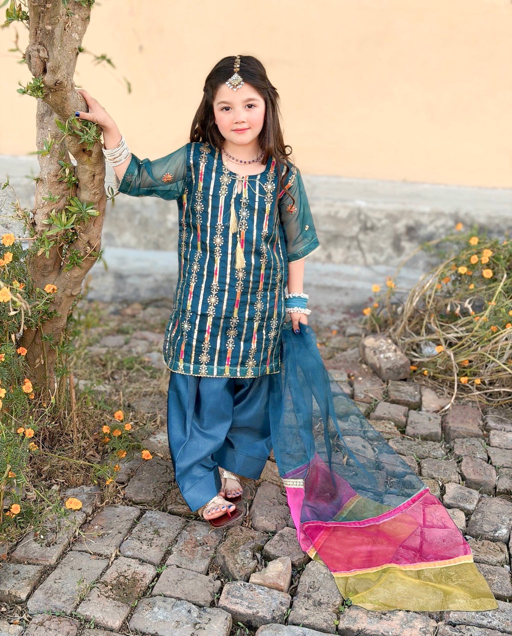 Farshi Shalwar Set- Embroidered Festive Wear