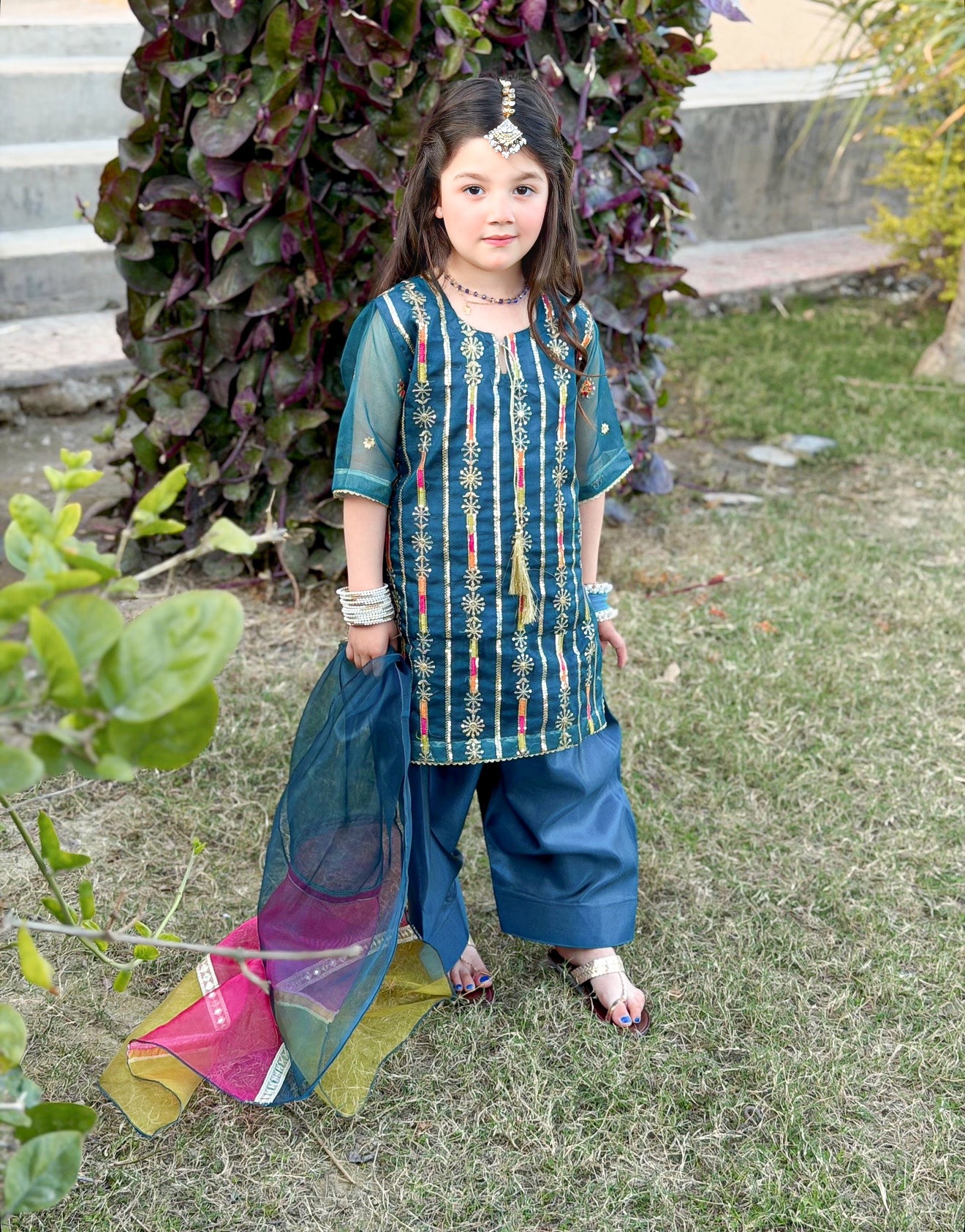 Farshi Shalwar Set- Embroidered Festive Wear