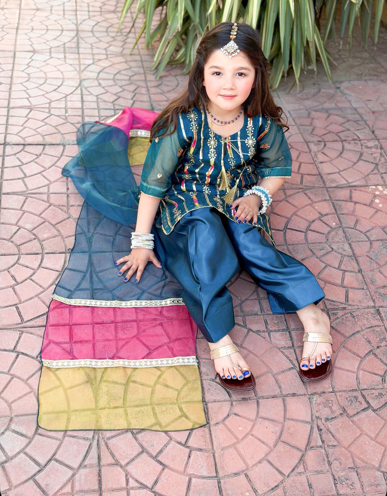Farshi Shalwar Set- Embroidered Festive Wear