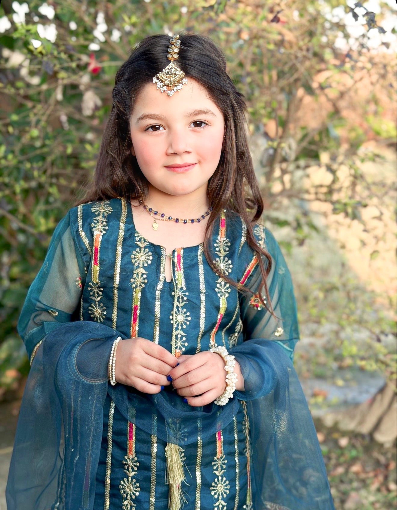 Farshi Shalwar Set- Embroidered Festive Wear
