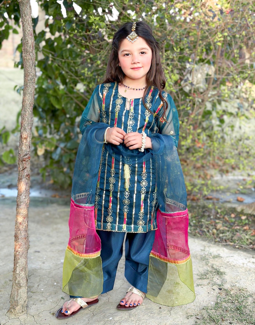 Farshi Shalwar Set- Embroidered Festive Wear