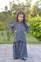 Girls 2 Pc Linen Coord Set - Blue Horizon