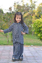 Girls 2 Pc Linen Coord Set - Blue Horizon