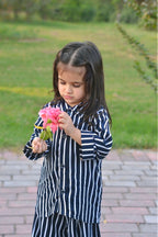 Girls 2 Pc Linen Coord Set - Blue Horizon