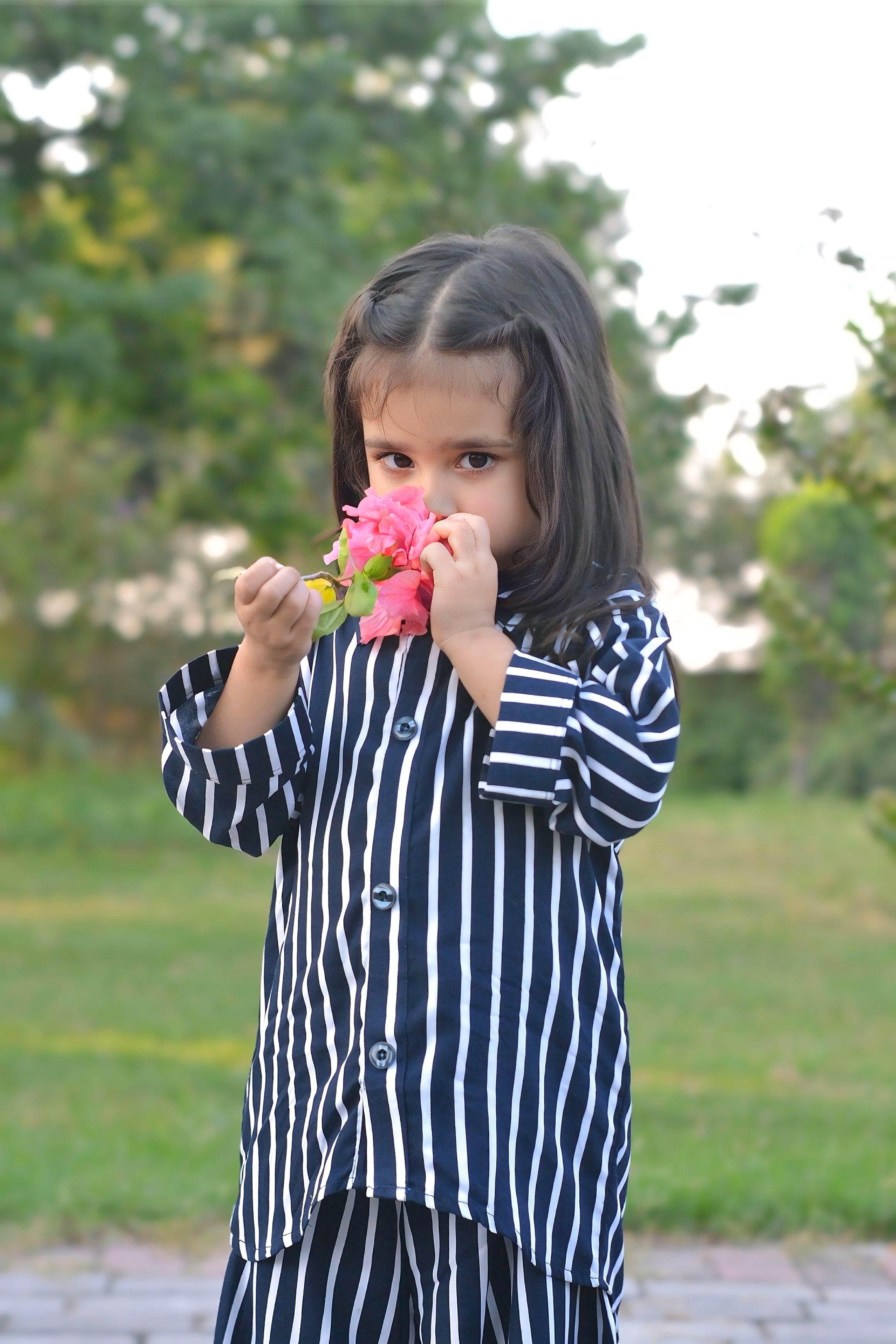 Girls 2 Pc Linen Coord Set - Blue Horizon