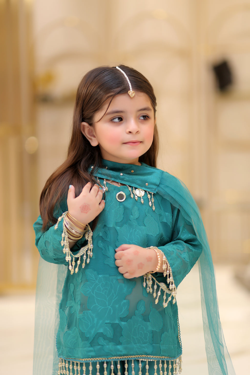 3 Piece Party Wear Sharara Set for Girls